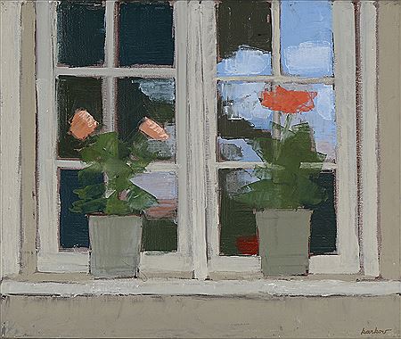 Sill with flowers.