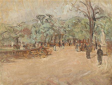 Sample artwork by Karl Holger Jacob Schou (1870 - 1938), known for tonalist, atmospheric landscape, portrait and architectural image painting - View similar artists and auction records