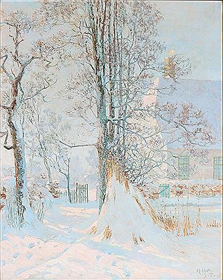 Vinterdag ved Skipperhuset". Winter day at the fishermen's house