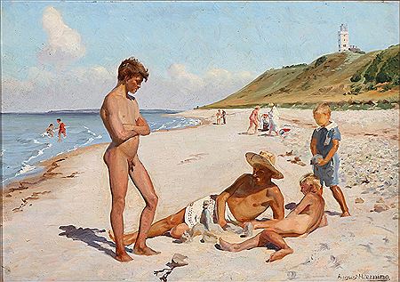 The painter August Hærning with his family on a beach in Gilleleje. by August Haerning - Auction record, sale price, and art valuation. Compare with similar artists and explore comparable artworks.