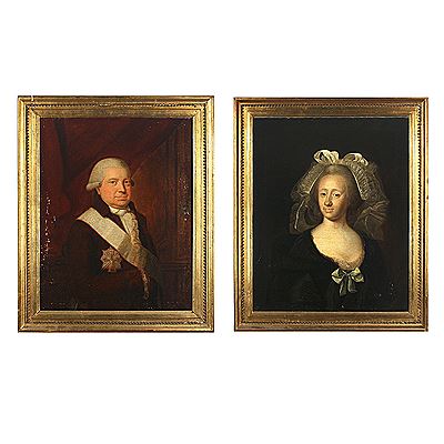 A pair of portraits of chamberlain, Holger Sehested and his wife Edel Margrethe Gersdorf(2) by Hans Hansen - Auction record, sale price, and art valuation. Compare with similar artists and explore comparable artworks.