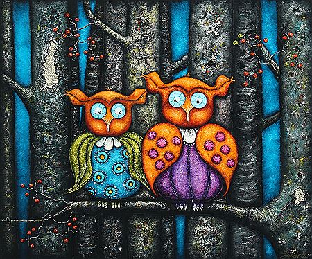 Forest landscape with owls. by Aleksandra Babik - Auction record, sale price, and art valuation. Compare with similar artists and explore comparable artworks.
