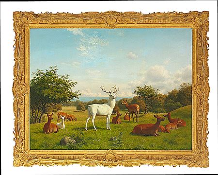 Deer in Dyrehaven. by Carl Henrik Bogh - Auction record, sale price, and art valuation. Compare with similar artists and explore comparable artworks.