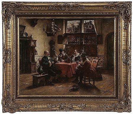 Men Gathered Around a Tavern Table by Fritz Wagner-Hohenberg - Auction record, sale price, and art valuation. Compare with similar artists and explore comparable artworks.