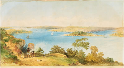 Sydney Harbour, c.1853 by Frederick Casemero Terry - Auction record, sale price, and art valuation. Compare with similar artists and explore comparable artworks.