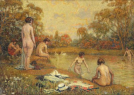 Bathers by Edmond Van Offel - Auction record, sale price, and art valuation. Compare with similar artists and explore comparable artworks.