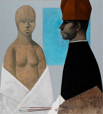 THE ARTIST AND A MODEL by Veikko Marttinen - Auction record, sale price, and art valuation. Compare with similar artists and explore comparable artworks.