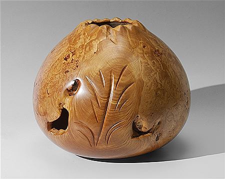 Big Leaf Maple burlwood vessel by Dennis Elliott - Auction record, sale price, and art valuation. Compare with similar artists and explore comparable artworks.