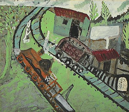 "El Trancito de Petare", Landscape with Trains by Barbaro Rivas - Auction record, sale price, and art valuation. Compare with similar artists and explore comparable artworks.