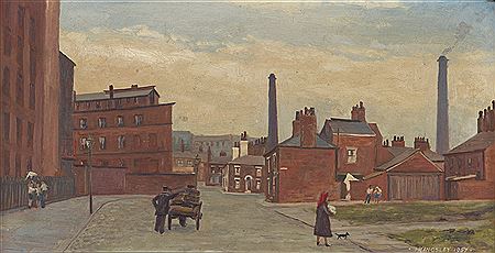 Figures in terraced street