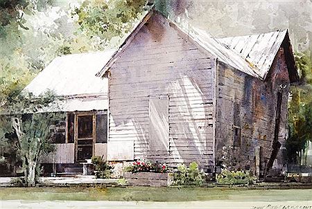Sample artwork by Dean Lamont Mitchell (Born 1957), known for regional landscape, black figure and genre painting - View similar artists and auction records