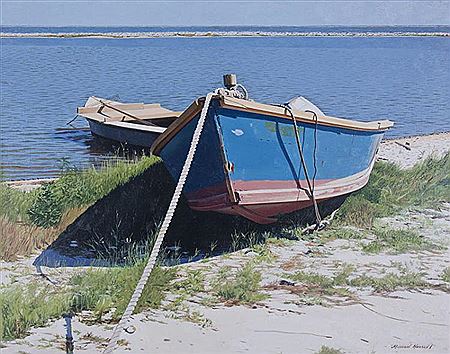 Sample artwork by Michael Harrell (Born 1964), known for waterscapes, figures in landscape and marine painting, realist pencil drawing - View similar artists and auction records