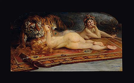 Figure femminili con tigre by Aleardo Villa - Auction record, sale price, and art valuation. Compare with similar artists and explore comparable artworks.