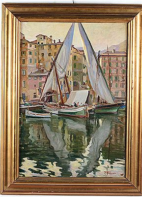 Veduta di Camogli by Vasco Menegozzo - Auction record, sale price, and art valuation. Compare with similar artists and explore comparable artworks.
