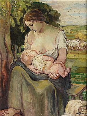 Sample artwork by Adelina Zandrino (1893 - 1995), known for paintings - View similar artists and auction records