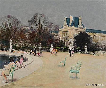 The Jardin des Tuileries in Paris with two empty chairs in the foreground