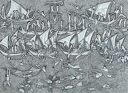 Balinese fishing, circa 1977