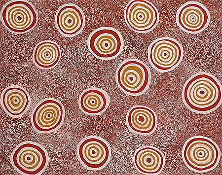 Sample artwork by Ada Bird Petyarre (c.1930 - 2009), known for aboriginal culture linear art painting, acrylics, batik - View similar artists and auction records