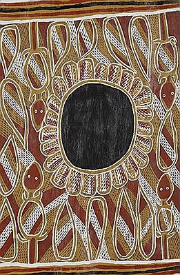 Sample artwork by Linda Namiyal Bopirri (Born 1927), known for aboriginal painting - View similar artists and auction records