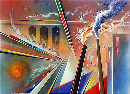 "Futurist steam and the Surreal Flames of Industry" by David Wild - Auction record, sale price, and art valuation. Compare with similar artists and explore comparable artworks.