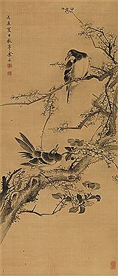 DOUBLE MAGPIES WITH PEACH
