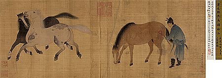 CHARACTER AND HORSES by Tingbiao Jin - Auction record, sale price, and art valuation. Compare with similar artists and explore comparable artworks.