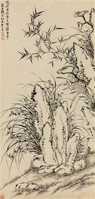 ORCHID BAMBOO AND ROCK by Zai Qian - Auction record, sale price, and art valuation. Compare with similar artists and explore comparable artworks.