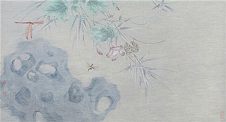 DRAGONFLY AND FLOWERS by Tengfei Jiao - Auction record, sale price, and art valuation. Compare with similar artists and explore comparable artworks.