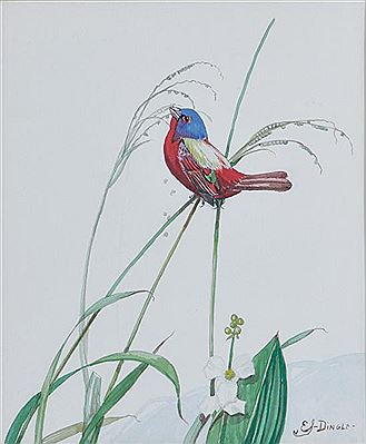 PAINTED BUNTING by Edward Von Siebold Dingle - Auction record, sale price, and art valuation. Compare with similar artists and explore comparable artworks.