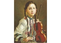Girl with violin by Ryunosuke Oku - Auction record, sale price, and art valuation. Compare with similar artists and explore comparable artworks.