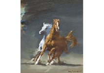 Exciting two horses