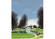 Sample artwork by Jacques Deperthes (Born 1936), known for realist landscape painting and ink drawing, buildings, trees, golf courses - View similar artists and auction records