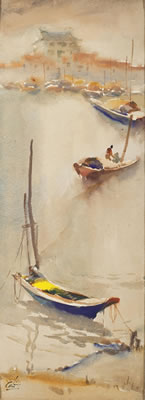 Boats in the Singapore River