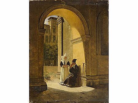 Intérieur de cour de l'hôpital de la Charité, 1822