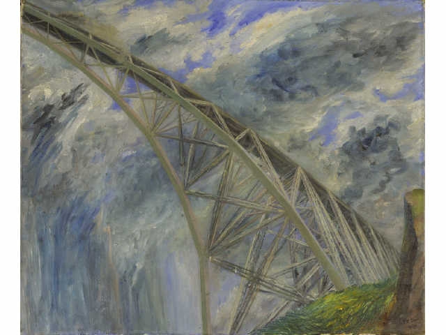 Sous le pont métallique, vue moderne