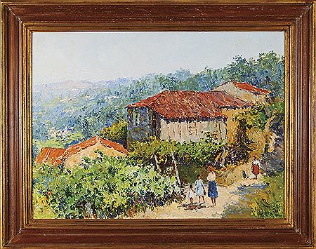 Landscape with houses and figures