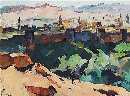 Sur les hauteurs de fès by Mohamed Nouiri - Auction record, sale price, and art valuation. Compare with similar artists and explore comparable artworks.