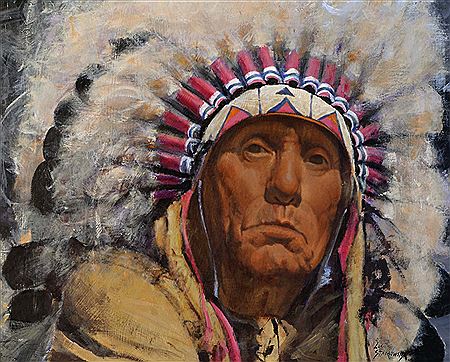 Sample artwork by Luke Stavrowsky (Born 1963), known for animal, western scene - View similar artists and auction records