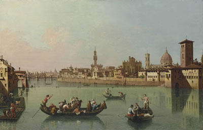 Florence, a view of the Arno from the Porta San Niccolò by Giuseppe Zocchi - Auction record, sale price, and art valuation. Compare with similar artists and explore comparable artworks.