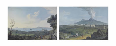 View of Naples from Portici; and View of the Palazzo Reale at Portici with figures in the foreground and Mount Vesuvius in the background (2) by Saverio Xavier Della Gatta - Auction record, sale price, and art valuation. Compare with similar artists and explore comparable artworks.