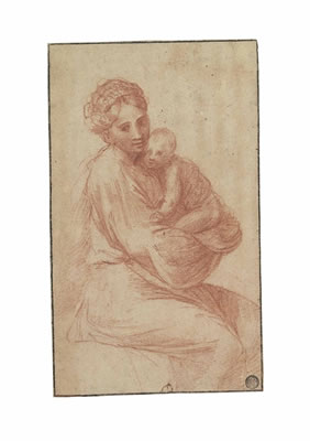 The Madonna seated, holding the Child