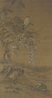 BIRD AND WISTERIA