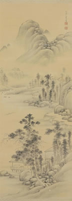 CHINESE SCHOLAR IN A MOUNTAIN PAVILION