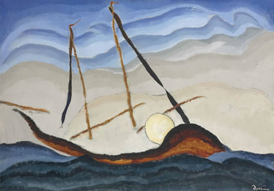 Boat Going Through Inlet by Arthur Garfield Dove - Auction record, sale price, and art valuation. Compare with similar artists and explore comparable artworks.