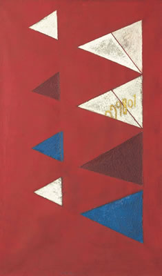 Composition on Red Background