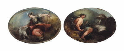 Apollo; and Diana (2) by Giovanni Antonio Guardi - Auction record, sale price, and art valuation. Compare with similar artists and explore comparable artworks.