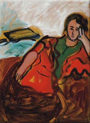 Girl in Orange Shawl