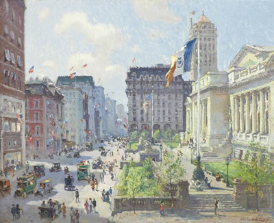 New York Public Library by Colin Campbell Cooper - Auction record, sale price, and art valuation. Compare with similar artists and explore comparable artworks.