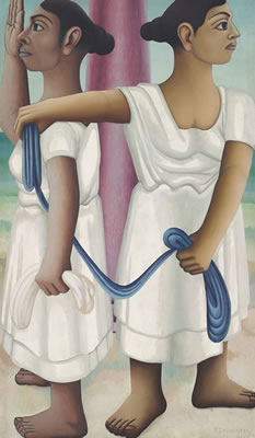 Dos mujeres mayas by Francisco Dosamantes - Auction record, sale price, and art valuation. Compare with similar artists and explore comparable artworks.