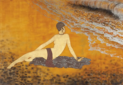 'WOMAN BATHING', A PANEL, 1930 by Jean Dunand - Auction record, sale price, and art valuation. Compare with similar artists and explore comparable artworks.